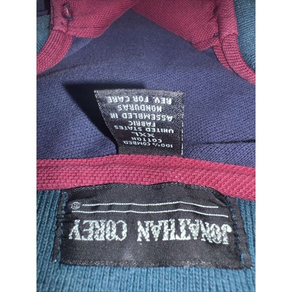 VTG Jonathan Corey United States F 22 Fighter USA Flag Patch Blue Green Polo XXL - Picture 3 of 6